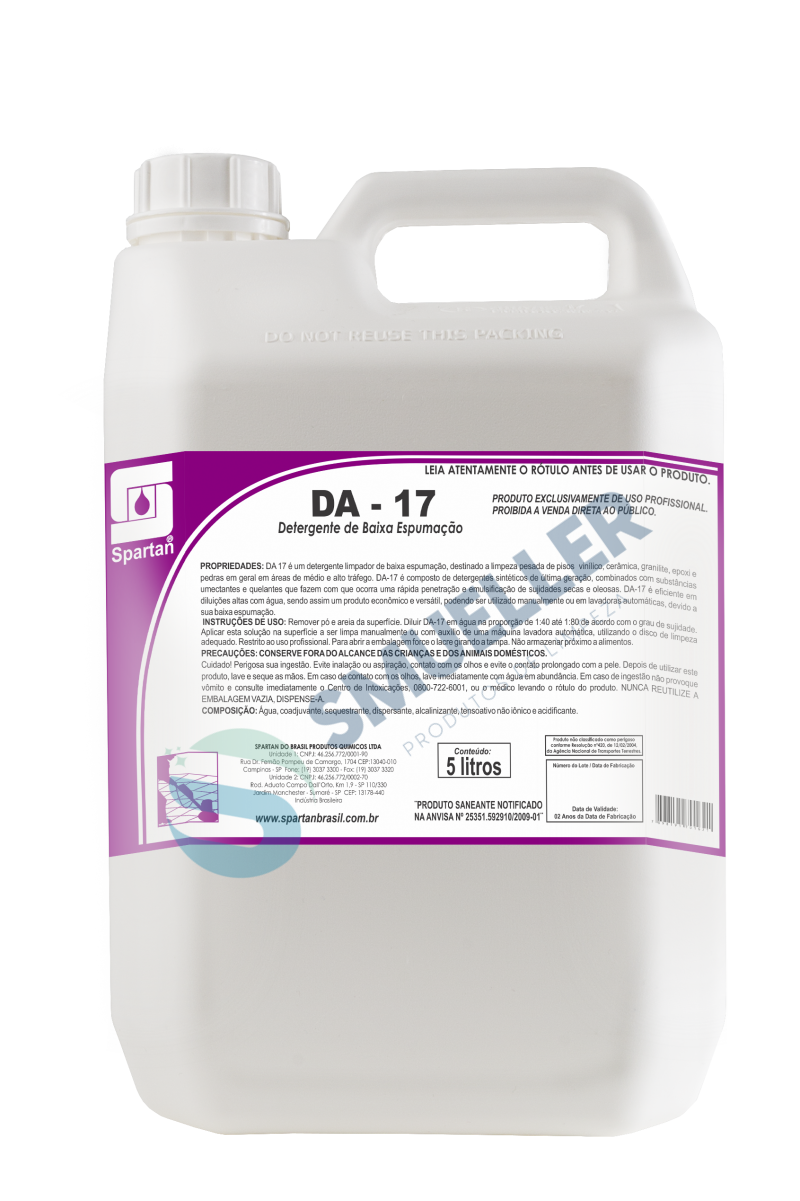 DA -17 - Detergente Concentrado de Baixa Espumação Limpeza Pesada